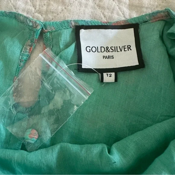 Boho Summer Mint chiffon ditsy floral print mini dress with Belt Italian Size 6 - Picture 11 of 17